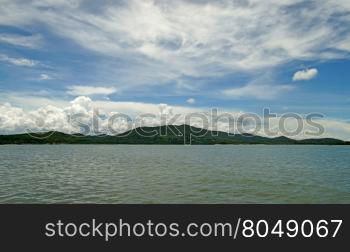 landscape view of peaceful ocean with beautiful sky background