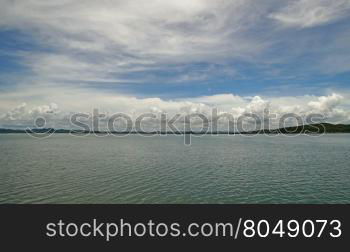 landscape view of peaceful ocean with beautiful sky background