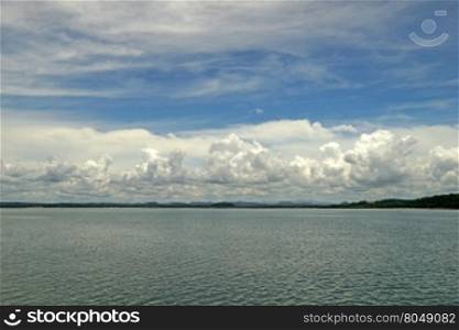 landscape view of peaceful ocean with beautiful sky background