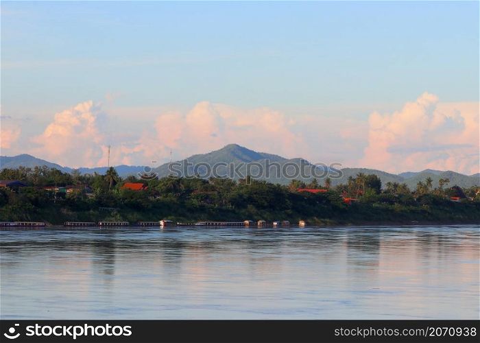 landscape view of river with beautiful sky background