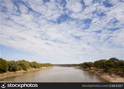 Landscape view of the south luangwa river in Zambia
