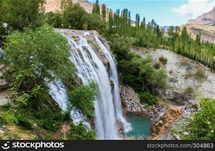 Landscape view of Tortum Waterfall in Tortum,Erzurum,Turkey.. Landscape view of Tortum Waterfall in Tortum