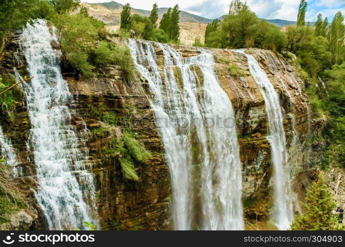 Landscape view of Tortum Waterfall in Tortum,Erzurum,Turkey.. Landscape view of Tortum Waterfall in Tortum