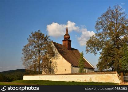 Landscape with a beautiful chapel near castle Veveri. Czech Republic city of Brno. The Chapel of the Mother of God.