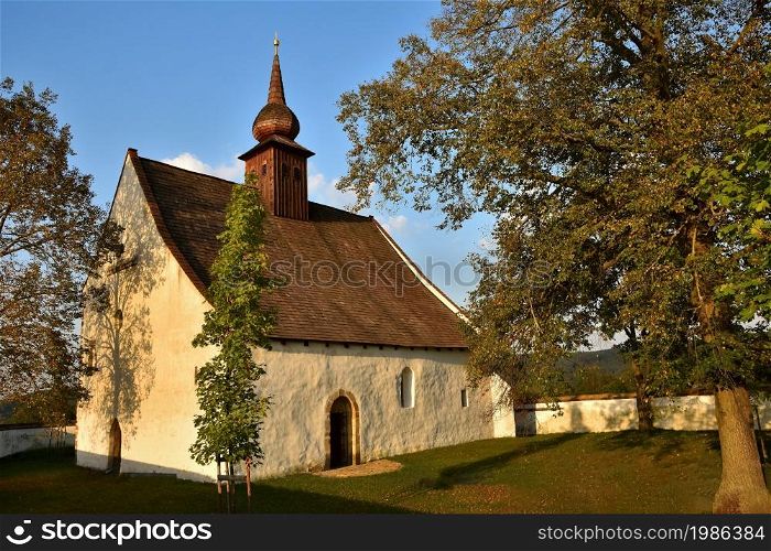 Landscape with a beautiful chapel near castle Veveri. Czech Republic city of Brno. The Chapel of the Mother of God.