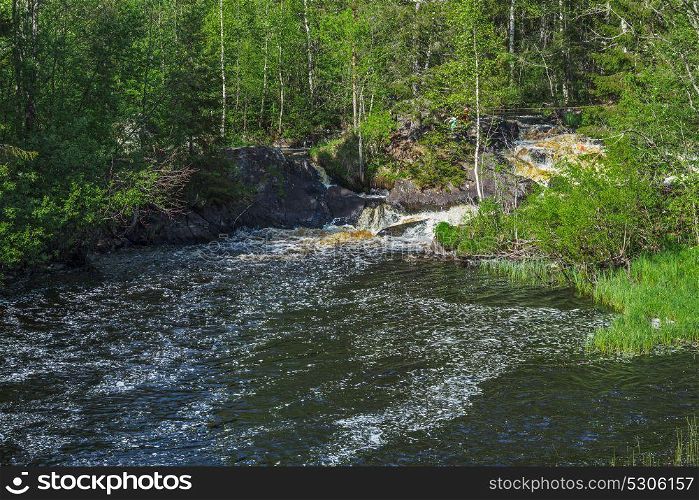 Landscape with a river in the forest . Landscape with a river in the forest of Karelia