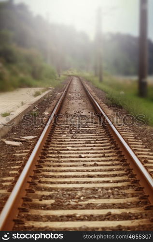 landscape with railroad rails