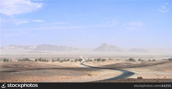 landscape with road in Namibia, Africa
