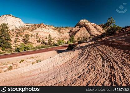 Landscape with rock formations in Zion National Park, Utah, USA