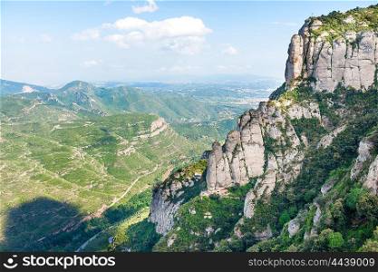 Landscape with rocks on famous Montserrat mountain in Barcelona