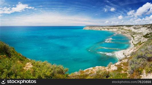 landscape with sea and blue sky, Cyprus