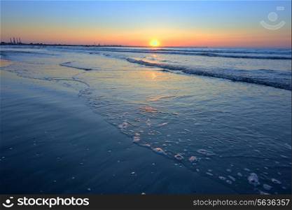 landscape with sunshine over sea shore
