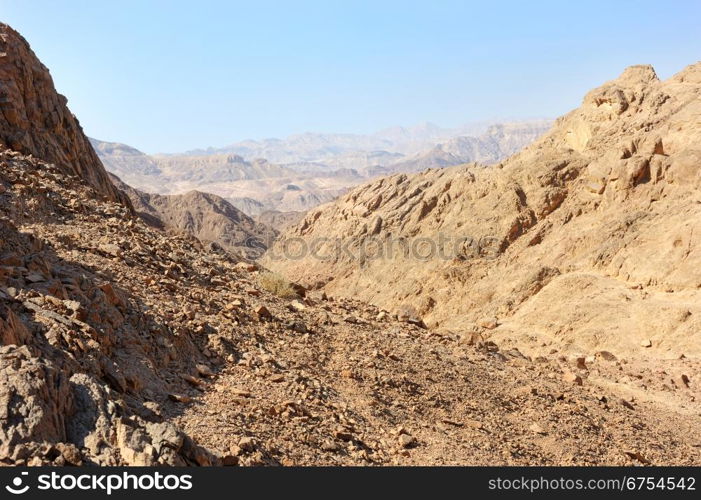 Landscapes and geological formations in the Timna Park in southern Israel