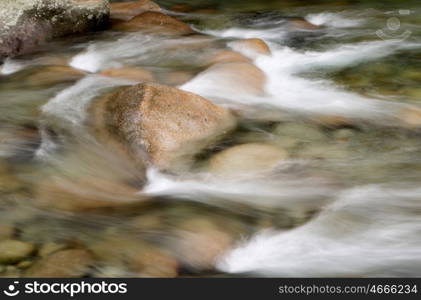 Landscapes of mountain throats of crystalline water