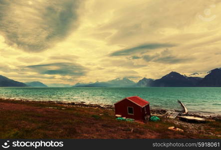 Landscapes of Norwegian sheer cliffs