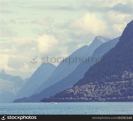 Landscapes of Norwegian sheer cliffs