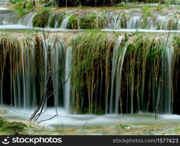Landscapes of the source of the Cuervo River, Cuenca. Spain