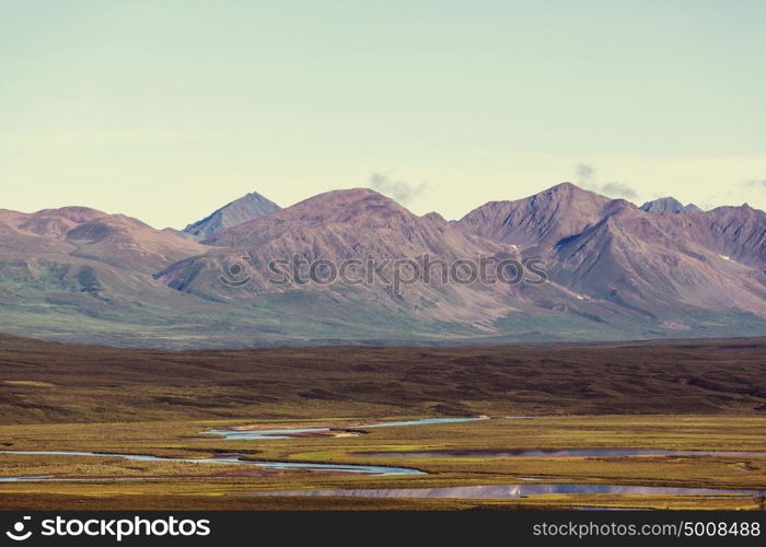 Landscapes on Denali highway, Alaska.