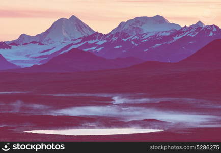 Landscapes on Denali highway, Alaska.