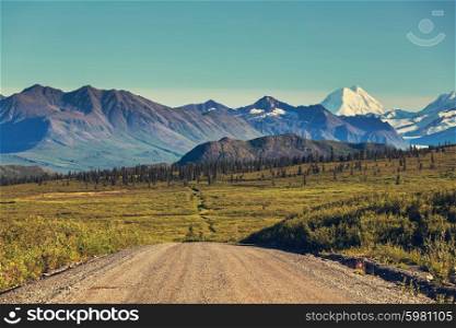 Landscapes on Denali highway, Alaska. Instagram filter.