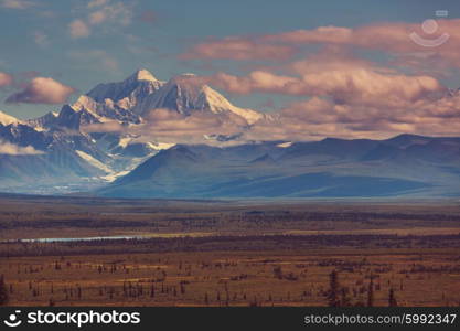 Landscapes on Denali highway, Alaska. Instagram filter.