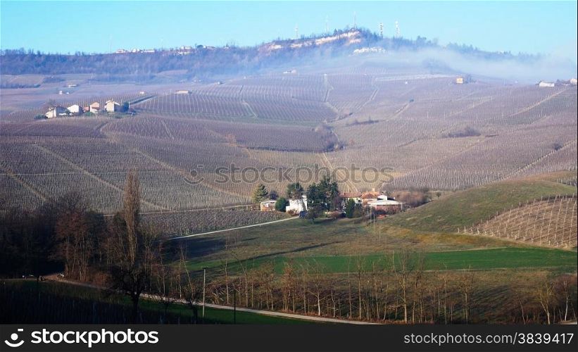 Langhe (Asti, Cuneo, Piedmont, Italy) - Landscape at autumn with vineyards