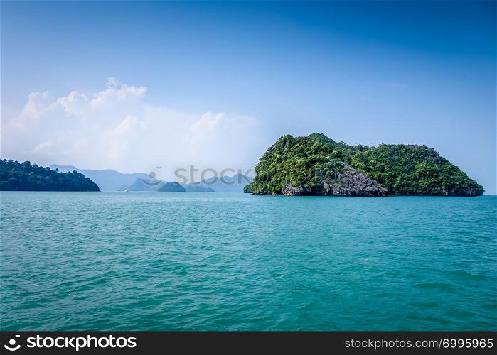 Langkawi islands seascape view from boat, Kedah, Malaysia. Langkawi islands seascape, Malaysia