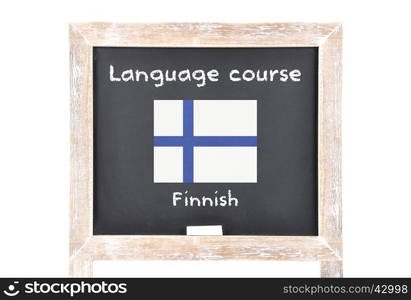 Language course with flag on board