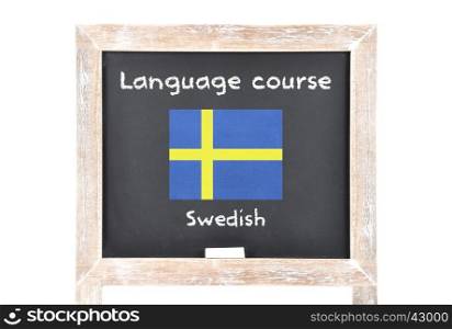 Language course with flag on board