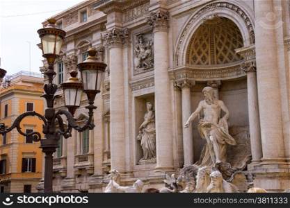 Lantern near the Trevi Fountain in Rome, Italy