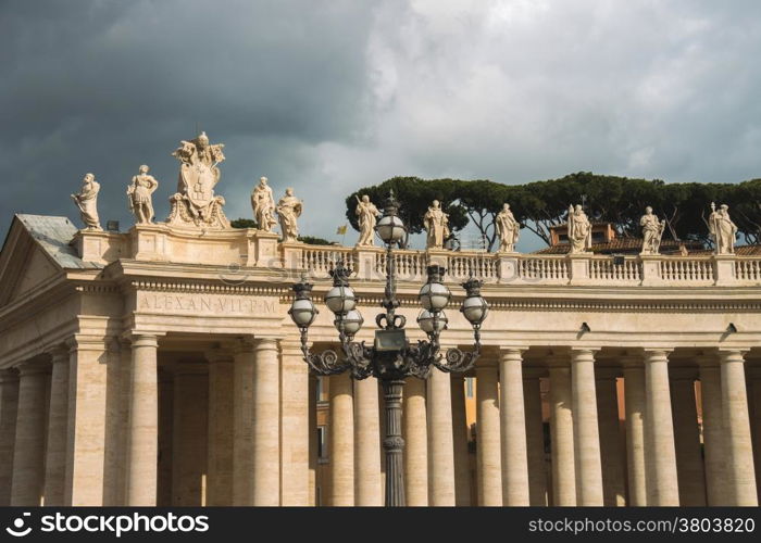 Lantern on St. Peter&rsquo;s Square at the Vatican. Rome, Italy