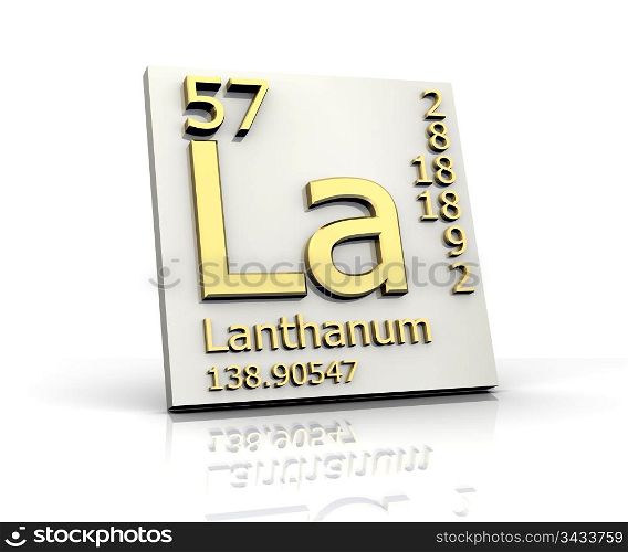 Lanthanum form Periodic Table of Elements - 3d made