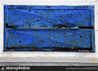lanzarote abstract blue window in the white spain