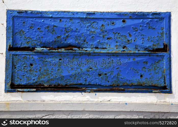 lanzarote abstract blue window in the white spain