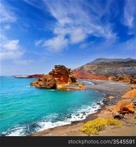 Lanzarote El Golfo Atlantic ocean near Lago de los Clicos in Canary Islands