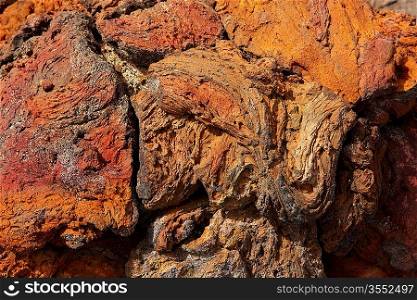 Lanzarote lava stone red rusty color texture in Canary Islands