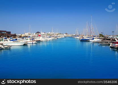 Lanzarote Marina Rubicon port at Playa Blanca in Canary Islands