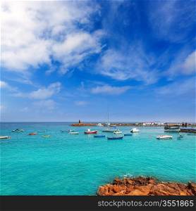 Lanzarote Playa Blanca beach in Atlantic Canary Islands