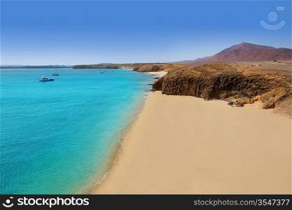 Lanzarote Playa del Pozo beach in costa Papagayo Canary Islands