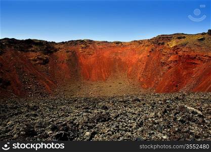 Lanzarote Timanfaya volcano crater in Canary islands