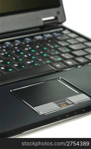 Laptop. A portable computer isolated photo closeup