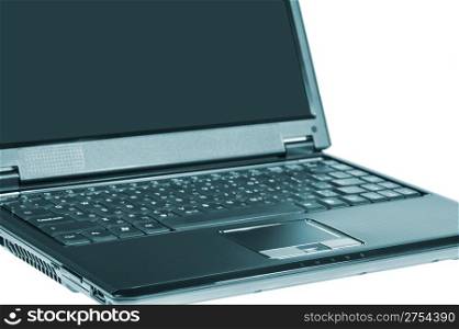 Laptop. A portable computer isolated photo closeup