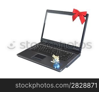 laptop and christmas elements