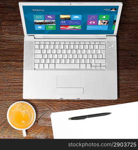 laptop and cup of coffee