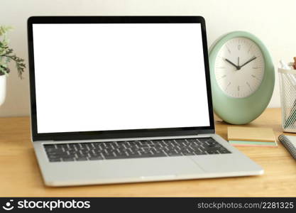 Laptop computer screen mockup, template background, Laptop computer with blank screen, Business online, e commerce, online study concept