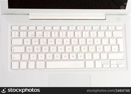 Laptop computer viewed from above a over white background