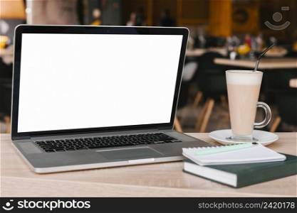 laptop notebook wooden surface mockup