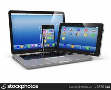 laptop, tablet and smart phone
