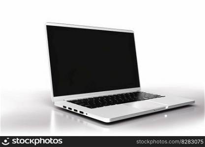 Laptop with blank monitor. Work tech portable. Generate Ai. Laptop with blank monitor. Generate Ai