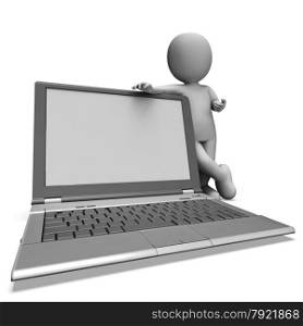 Laptop With Copyspace Shows Browsing And Surfing Web Online